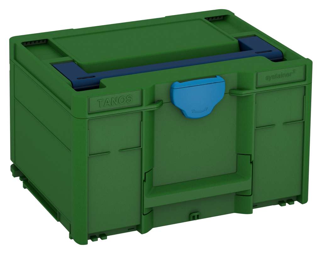 Systainer³ M 237, Emerald Green with Sapphire Blue lid handle and Sky Blue catches