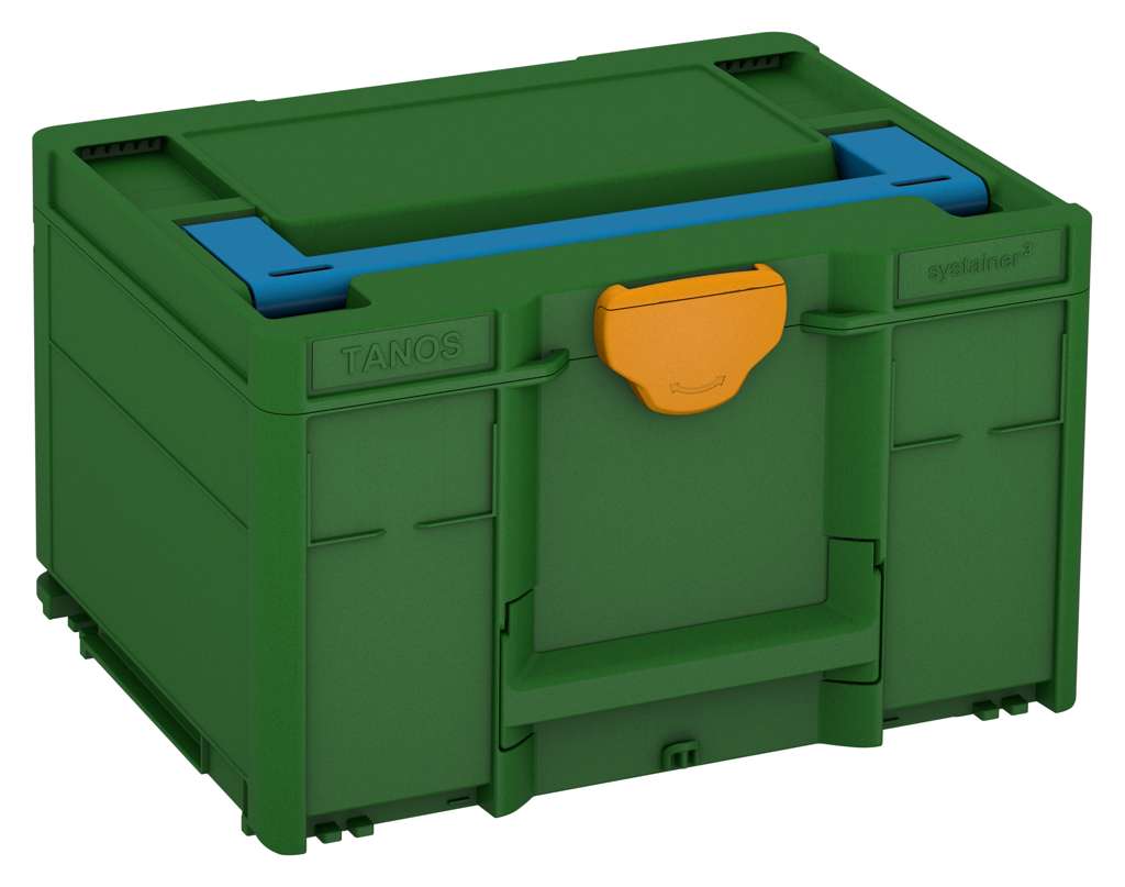 Systainer³ M 237, Emerald Green with Sky Blue lid handle and Daffodil Yellow catches