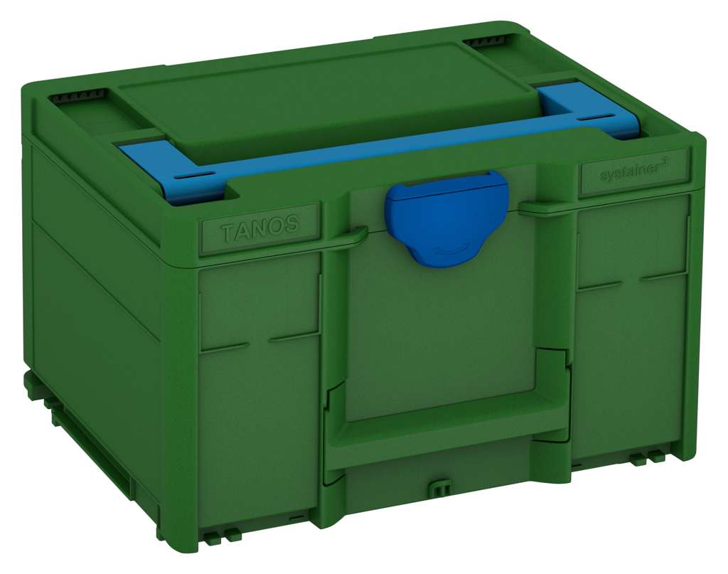 Systainer³ M 237, Emerald Green with Sky Blue lid handle and Signal Blue catches