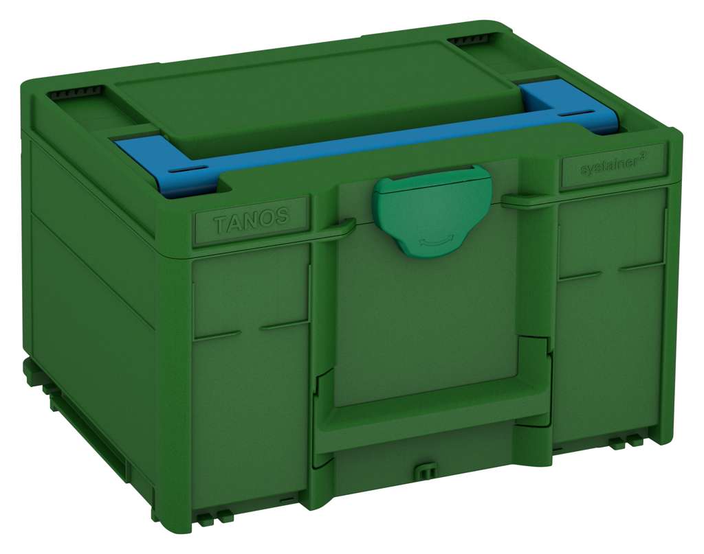 Systainer³ M 237, Emerald Green with Sky Blue lid handle and Signal Green catches