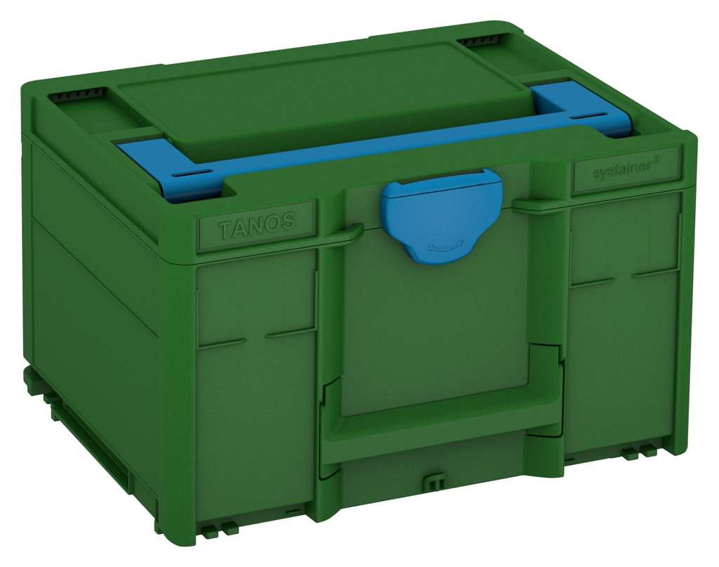 Systainer³ M 237, Emerald Green with Sky Blue lid handle and Sky Blue catches