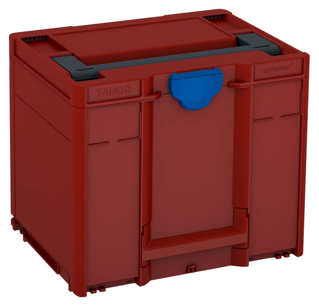 Systainer³ M 337, Carmine Red with Anthracite lid handle and Signal Blue catches