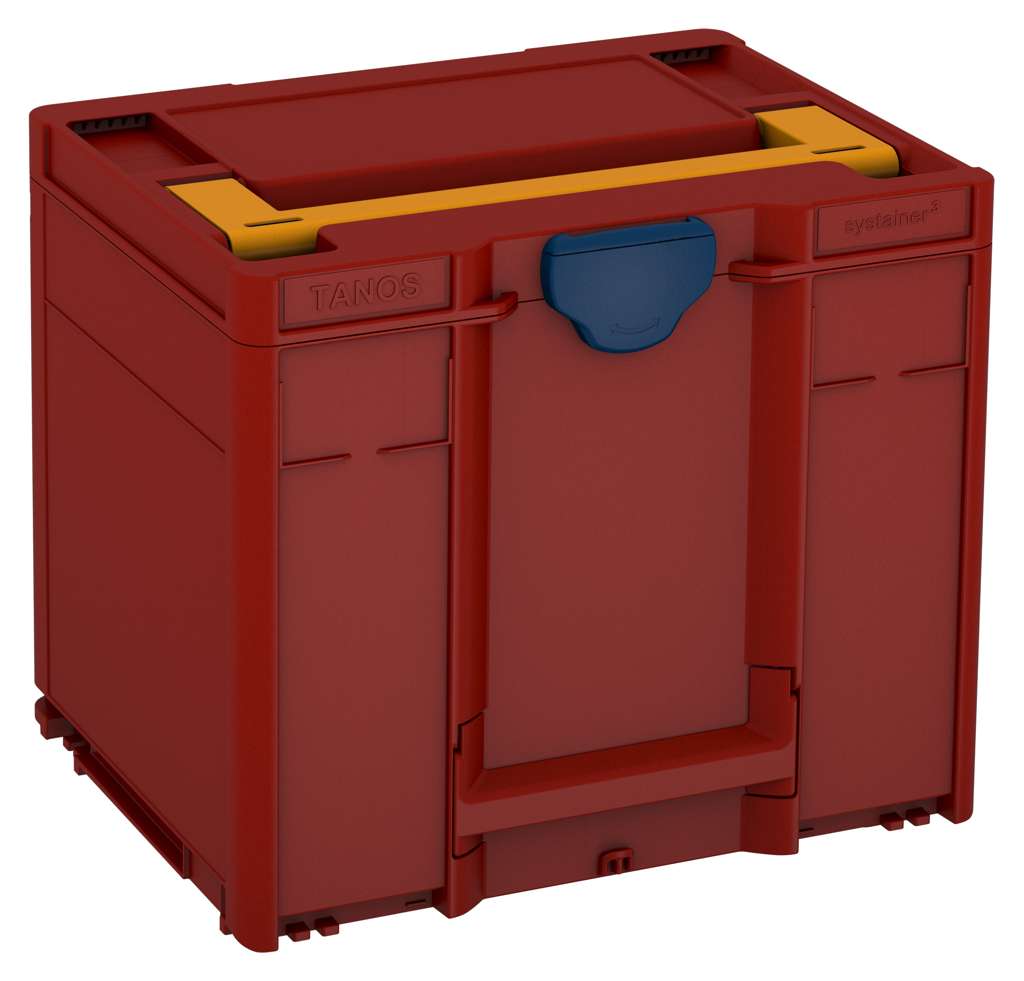 Systainer³ M 337, Carmine Red with Daffodil Yellow lid handle and Sapphire Blue catches