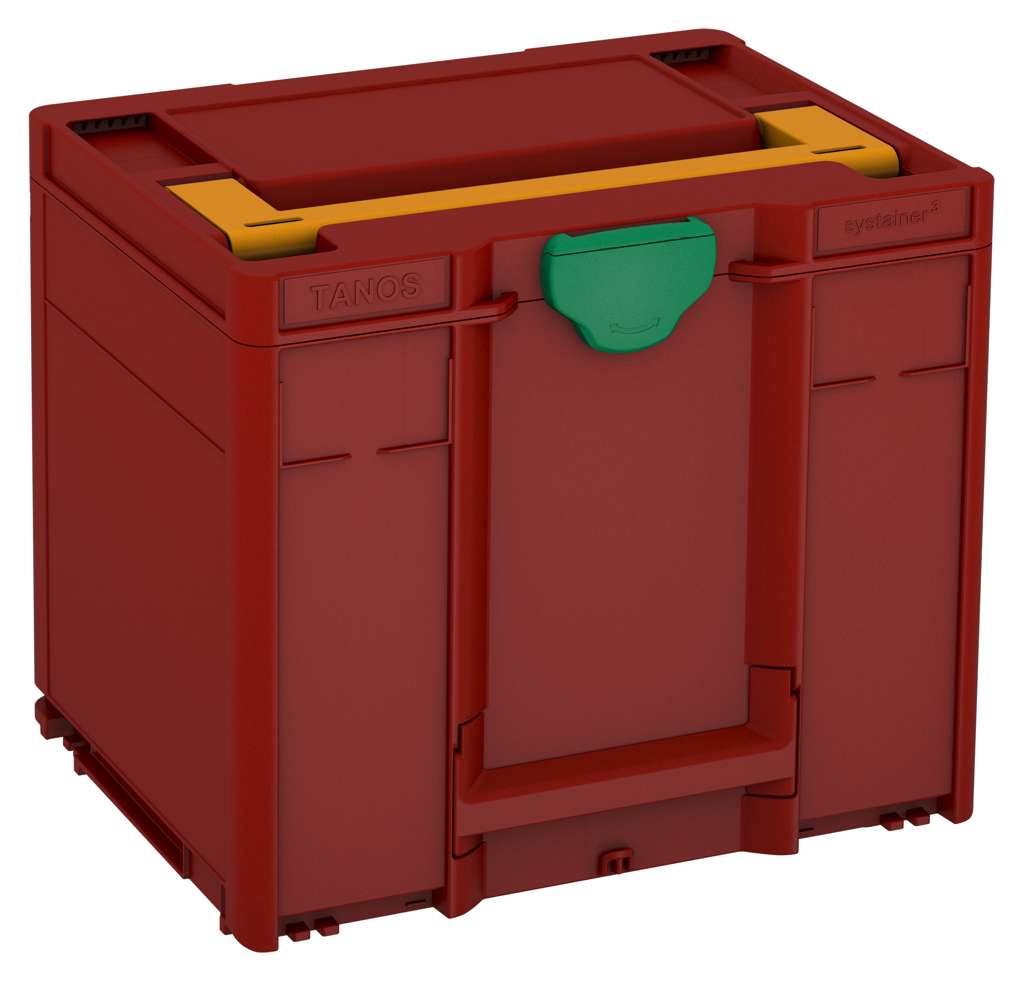 Systainer³ M 337, Carmine Red with Daffodil Yellow lid handle and Signal Green catches