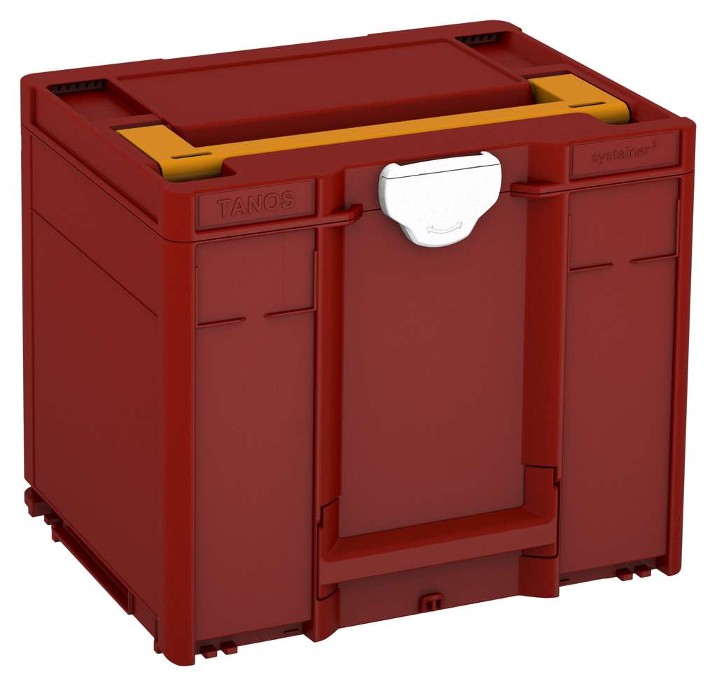 Systainer³ M 337, Carmine Red with Daffodil Yellow lid handle and White catches