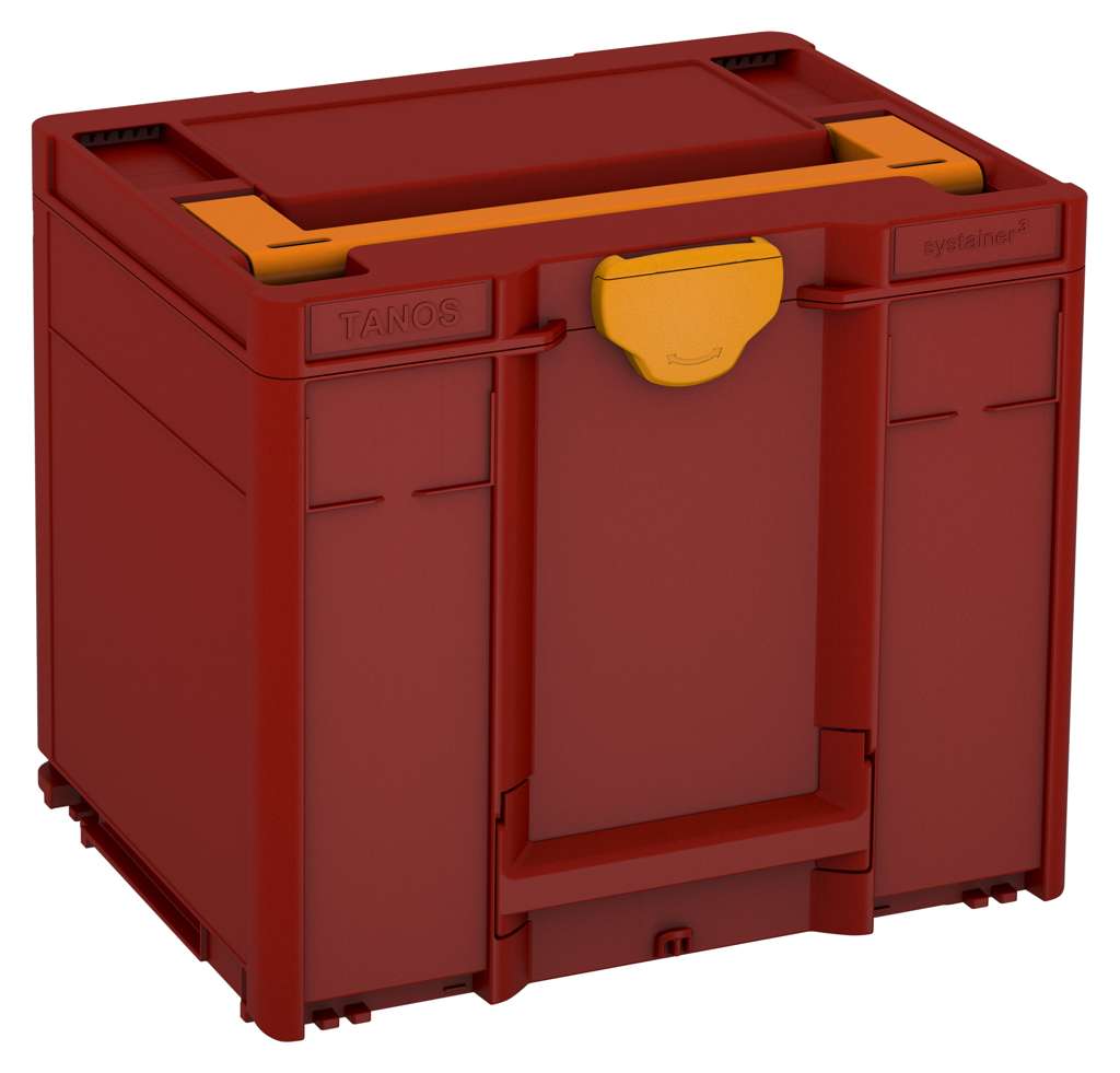 Systainer³ M 337, Carmine Red with Deep Orange lid handle and Daffodil Yellow catches