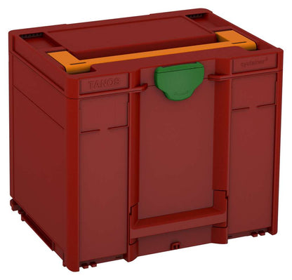 Systainer³ M 337, Carmine Red with Deep Orange lid handle and Emerald Green catches
