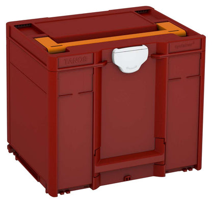 Systainer³ M 337, Carmine Red with Deep Orange lid handle and Light Grey catches