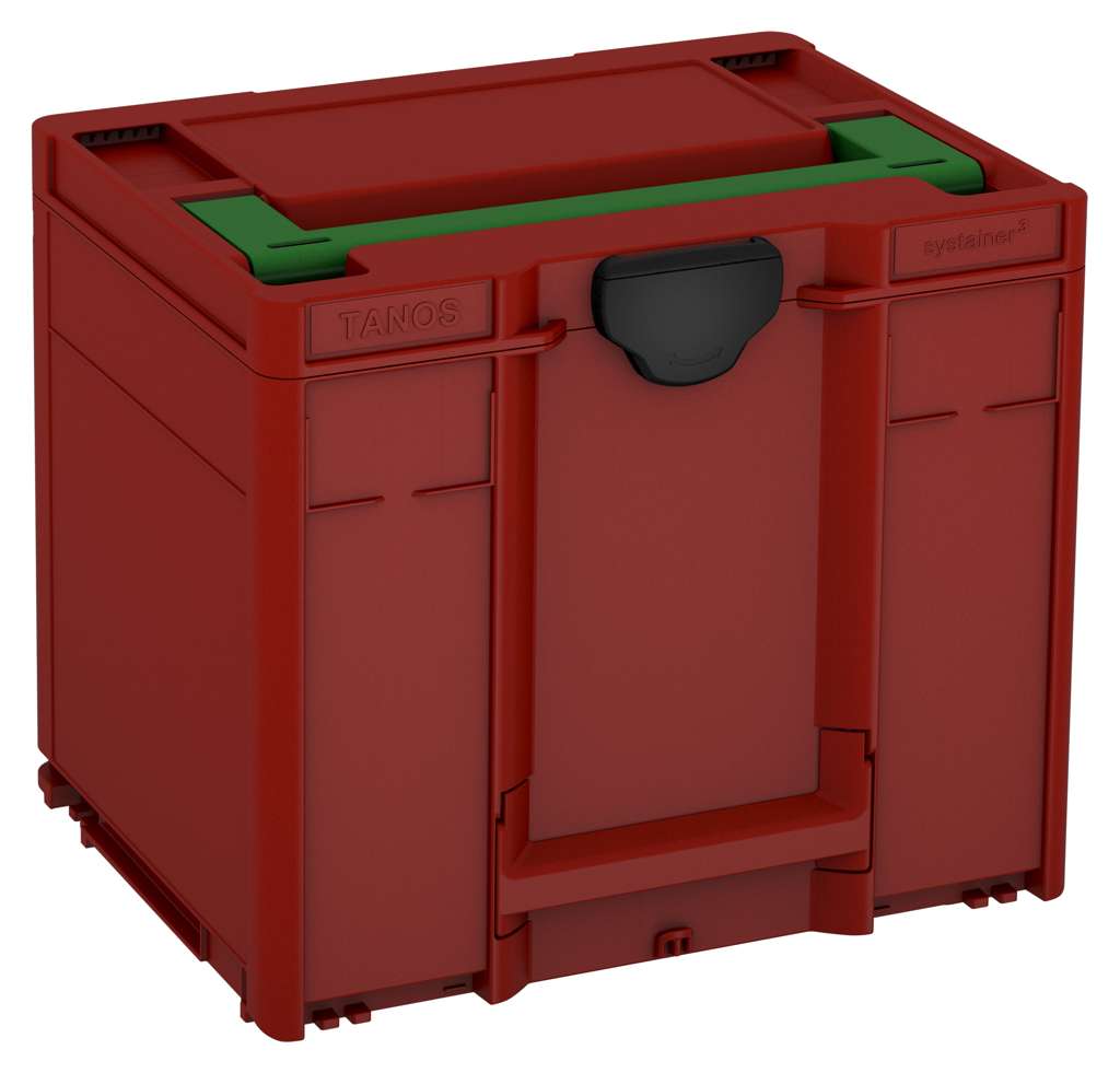 Systainer³ M 337, Carmine Red with Emerald Green lid handle and Black catches