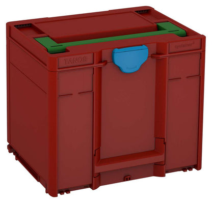 Systainer³ M 337, Carmine Red with Emerald Green lid handle and Sky Blue catches