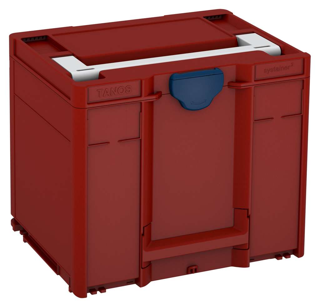 Systainer³ M 337, Carmine Red with Light Grey lid handle and Sapphire Blue catches