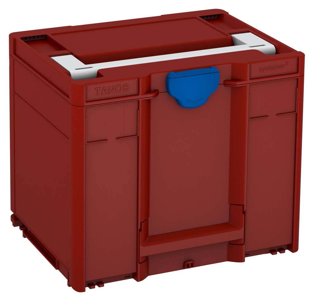 Systainer³ M 337, Carmine Red with Light Grey lid handle and Signal Blue catches
