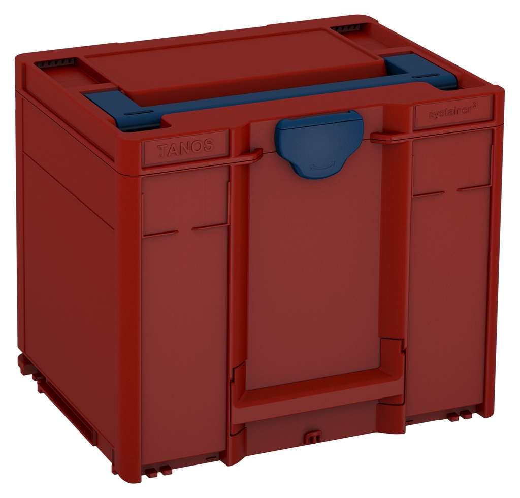 Systainer³ M 337, Carmine Red with Sapphire Blue lid handle and Sapphire Blue catches