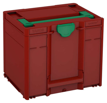 Systainer³ M 337, Carmine Red with Signal Green lid handle and Signal Green catches