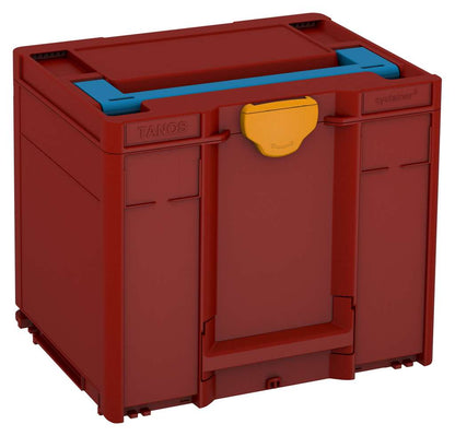 Systainer³ M 337, Carmine Red with Sky Blue lid handle and Daffodil Yellow catches