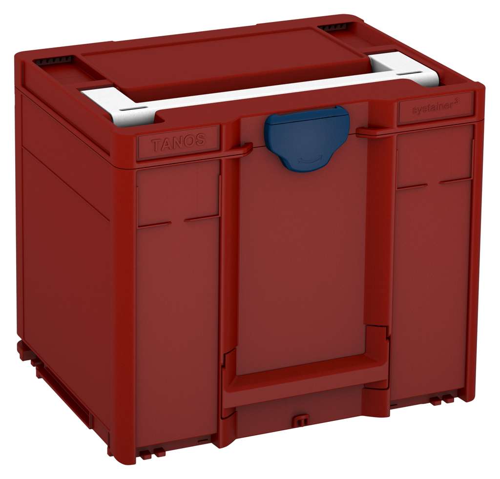 Systainer³ M 337, Carmine Red with White lid handle and Sapphire Blue catches