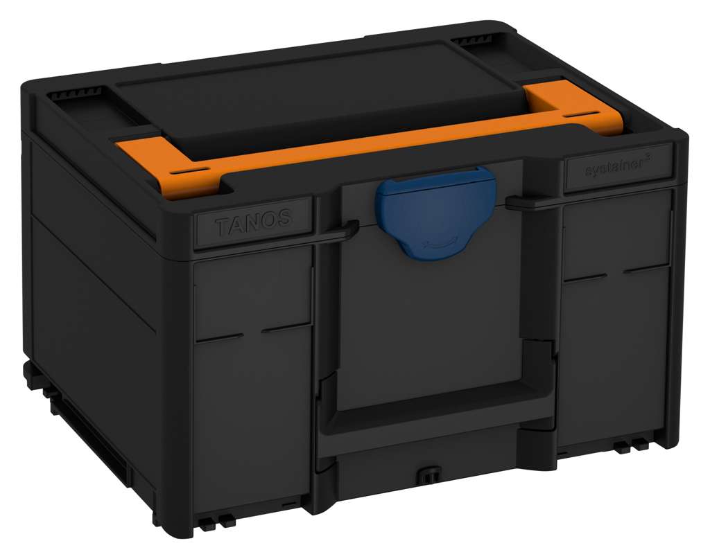 Systainer³ M 237, Black with Deep Orange lid handle and Sapphire Blue catches