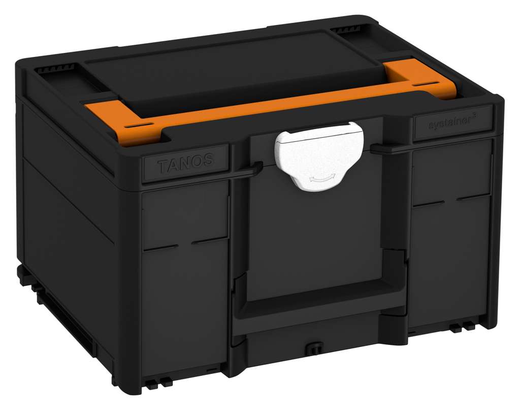 Systainer³ M 237, Black with Deep Orange lid handle and White catches