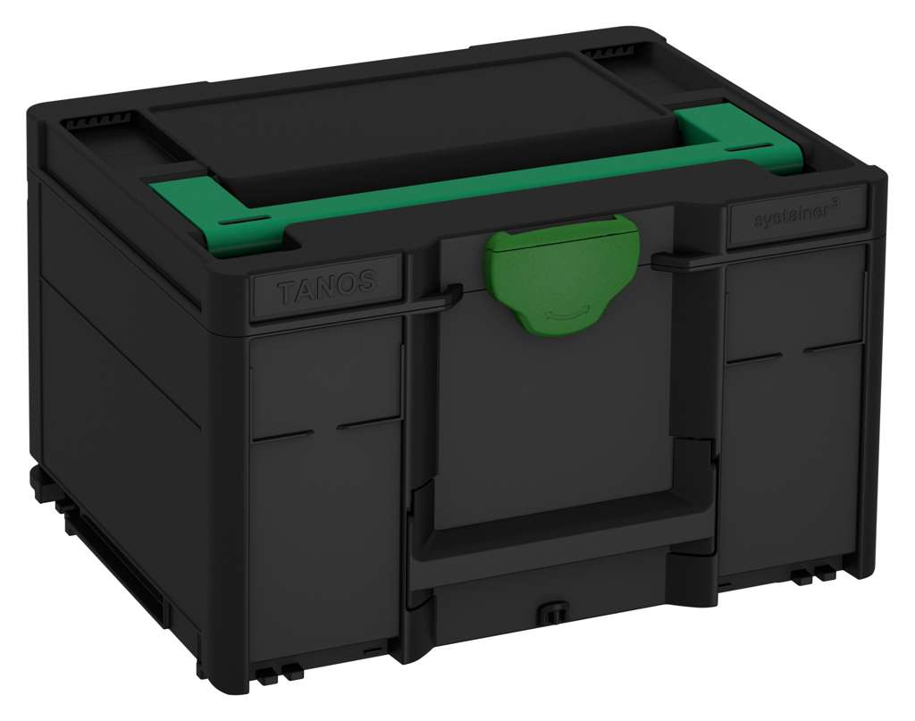 Systainer³ M 237, Black with Signal Green lid handle and Emerald Green catches