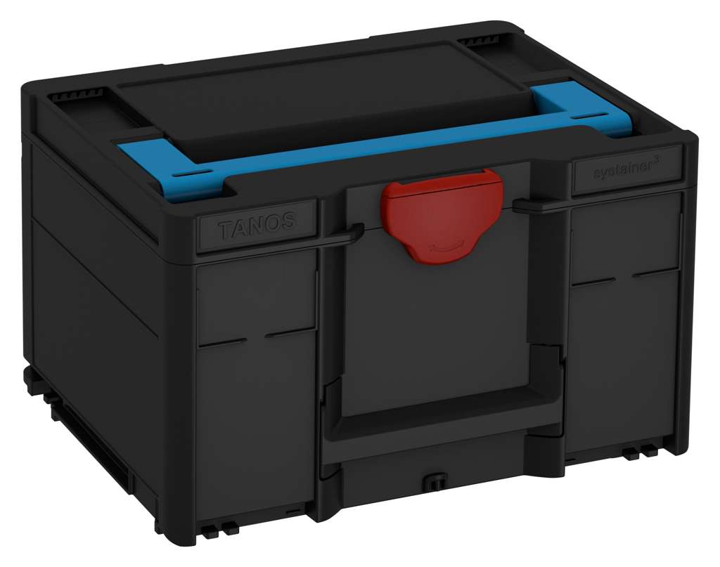 Systainer³ M 237, Black with Sky Blue lid handle and Carmine Red catches