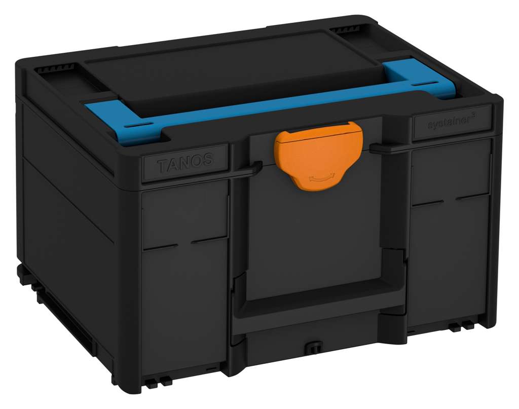 Systainer³ M 237, Black with Sky Blue lid handle and Deep Orange catches