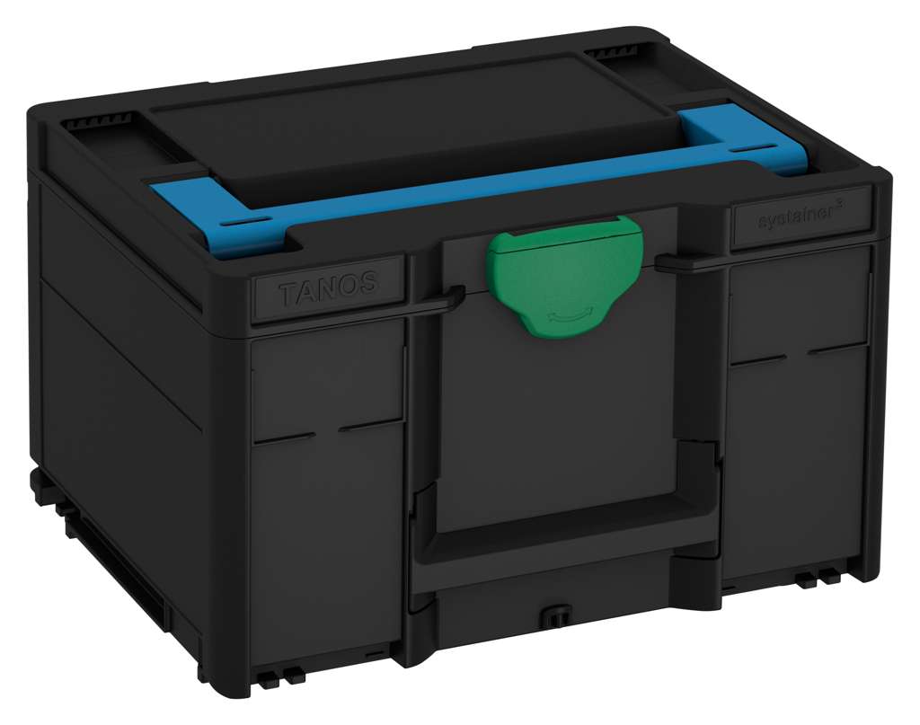 Systainer³ M 237, Black with Sky Blue lid handle and Signal Green catches