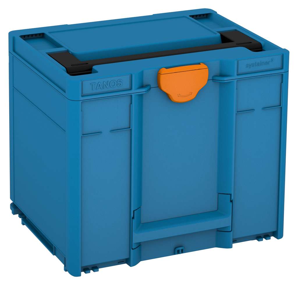 Systainer³ M 337, Sky Blue with Black lid handle and Deep Orange catches