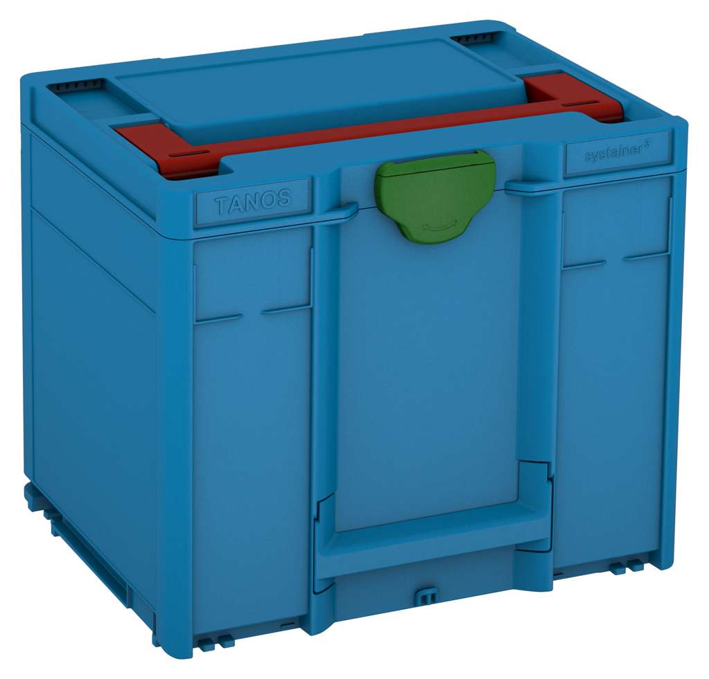 Systainer³ M 337, Sky Blue with Carmine Red lid handle and Emerald Green catches
