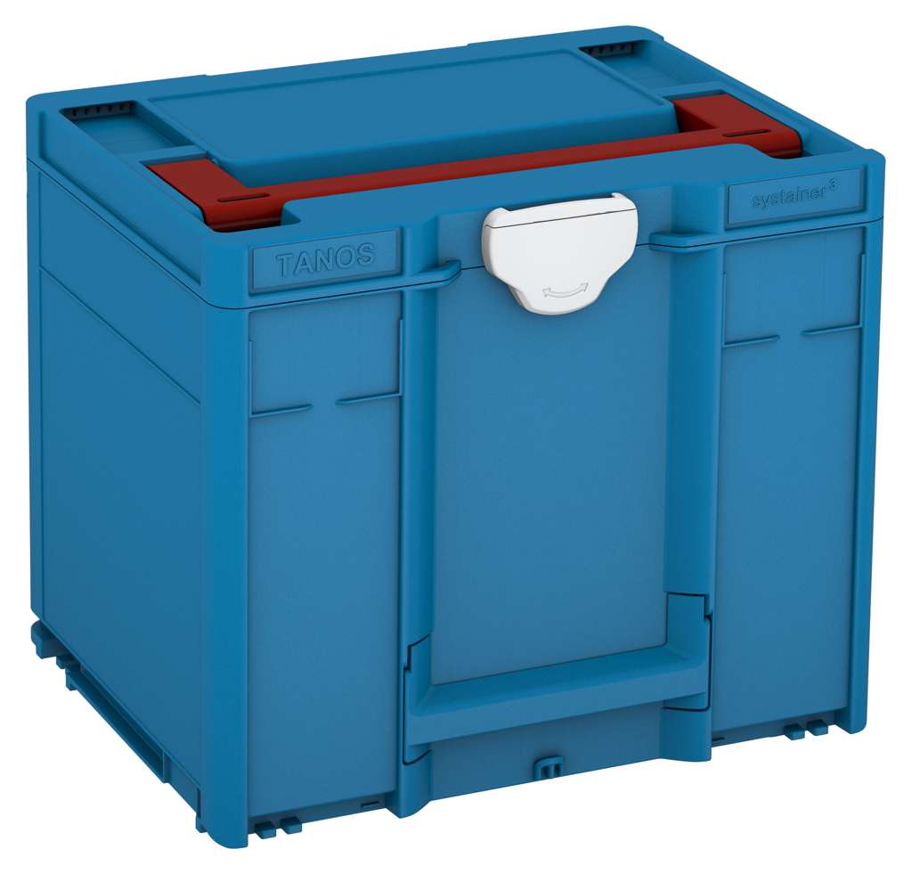 Systainer³ M 337, Sky Blue with Carmine Red lid handle and Light Grey catches