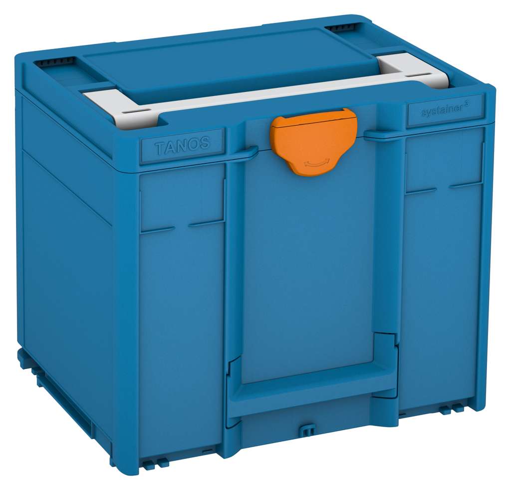 Systainer³ M 337, Sky Blue with Light Grey lid handle and Deep Orange catches
