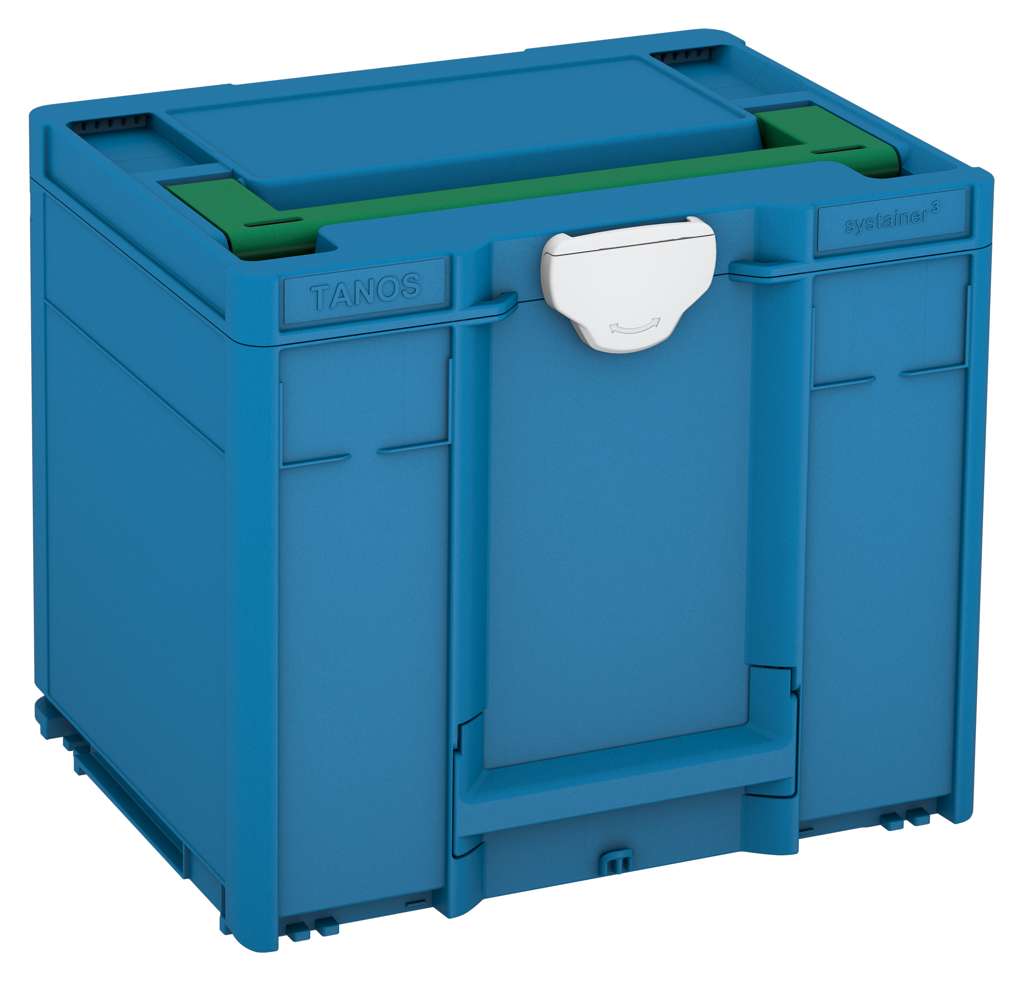 Systainer³ M 337, Sky Blue with Signal Green lid handle and Light Grey catches