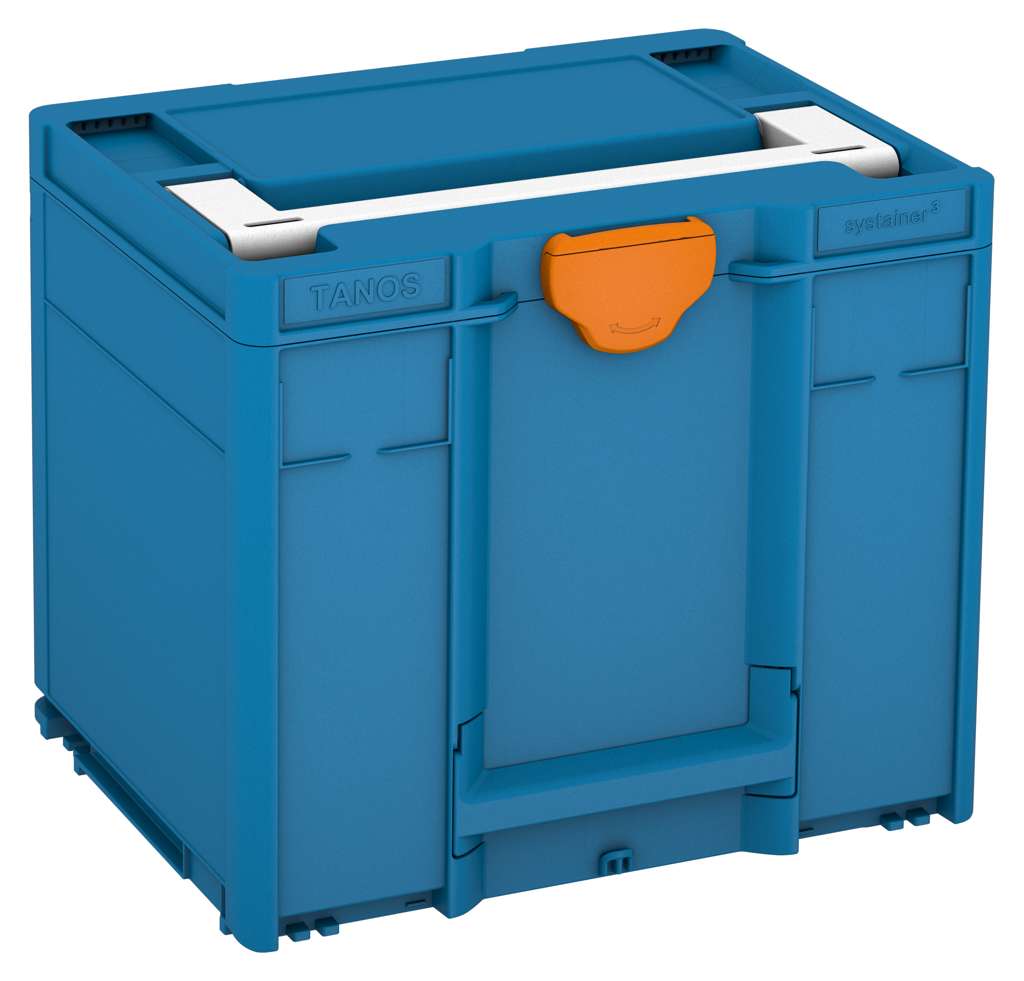 Systainer³ M 337, Sky Blue with White lid handle and Deep Orange catches
