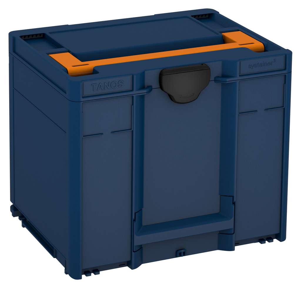 Systainer³ M 337, Sapphire Blue with Deep Orange lid handle and Black catches