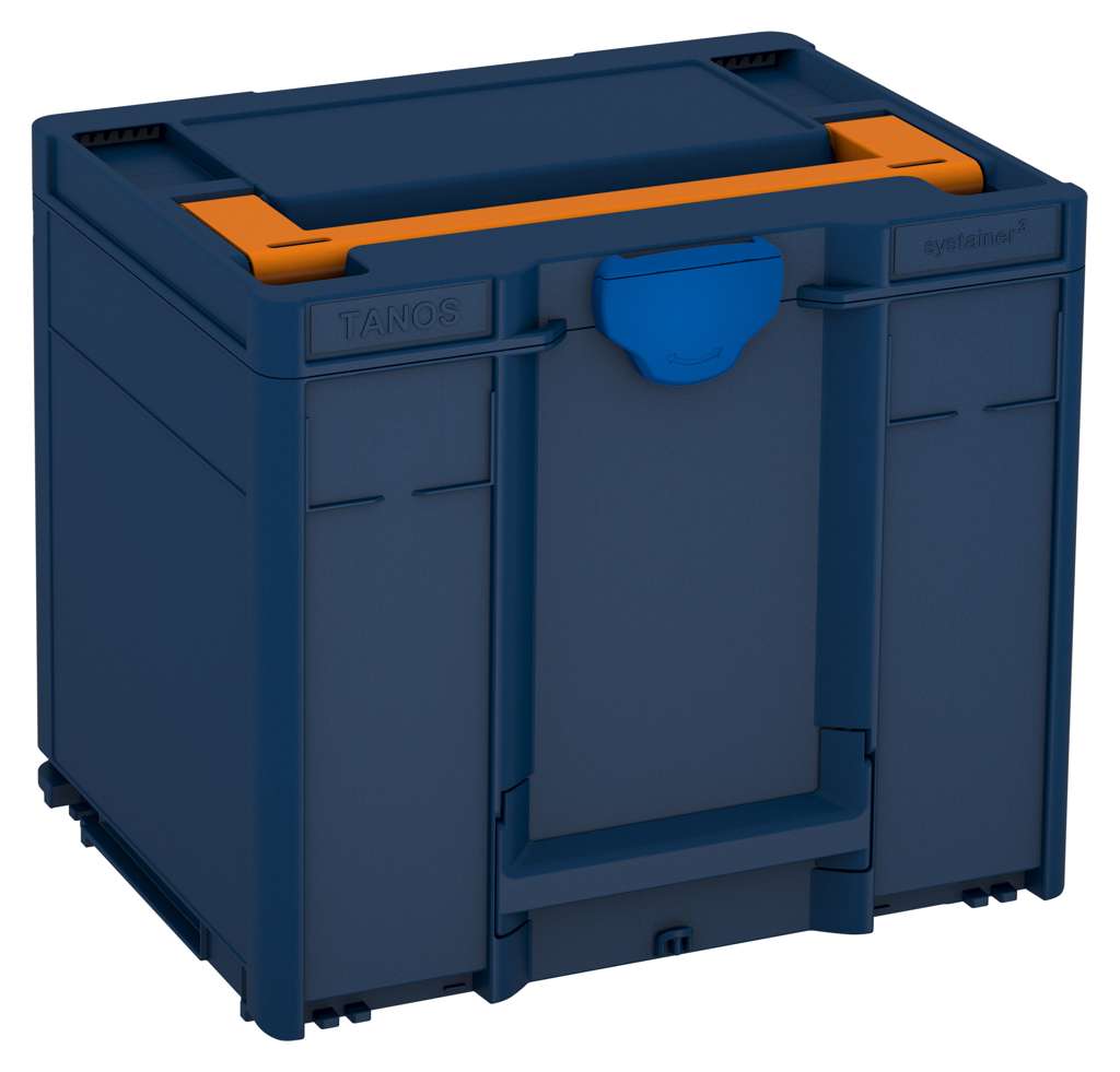 Systainer³ M 337, Sapphire Blue with Deep Orange lid handle and Signal Blue catches