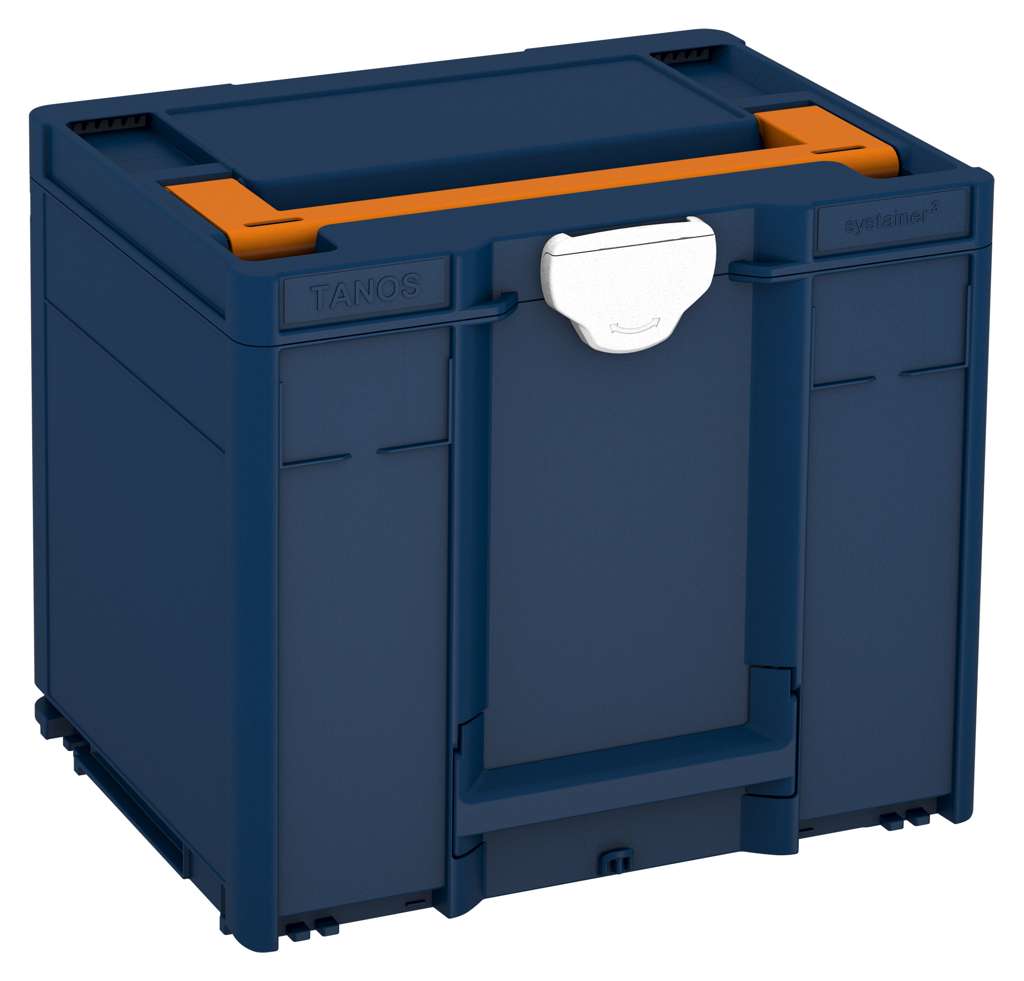 Systainer³ M 337, Sapphire Blue with Deep Orange lid handle and White catches