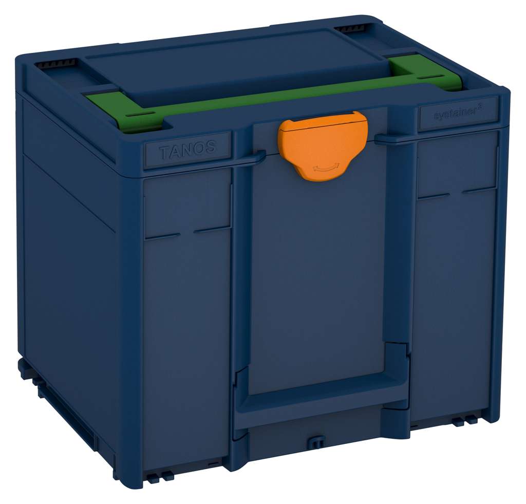 Systainer³ M 337, Sapphire Blue with Emerald Green lid handle and Deep Orange catches