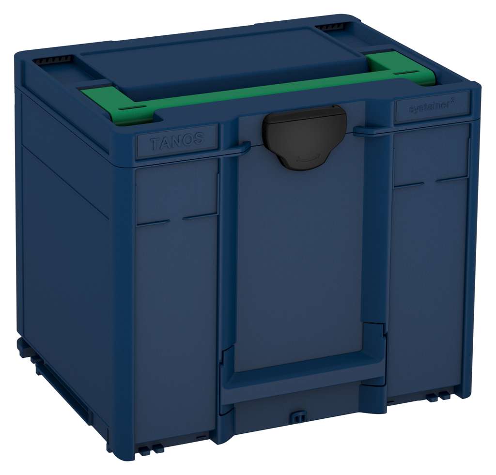Systainer³ M 337, Sapphire Blue with Signal Green lid handle and Black catches