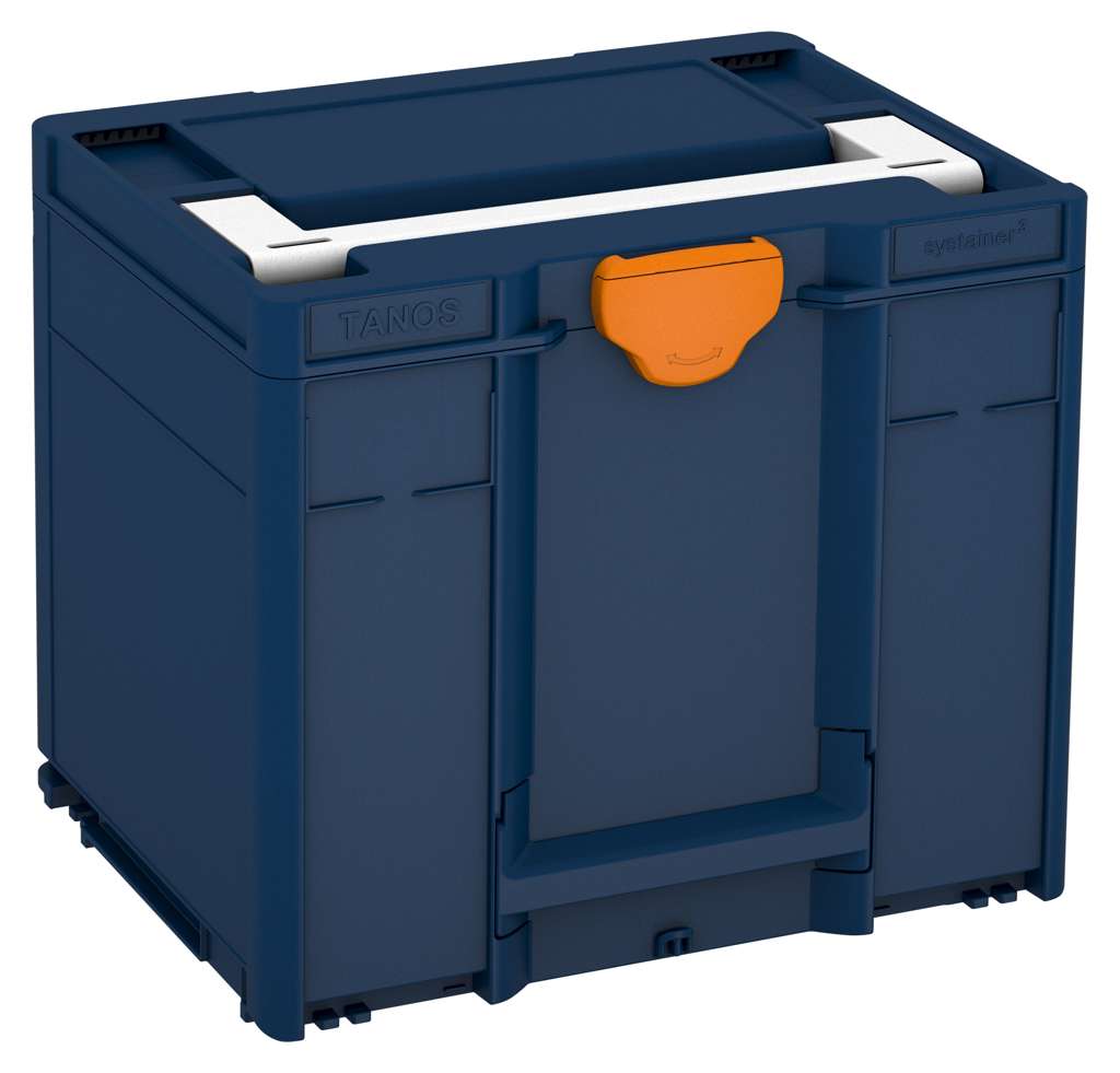 Systainer³ M 337, Sapphire Blue with White lid handle and Deep Orange catches