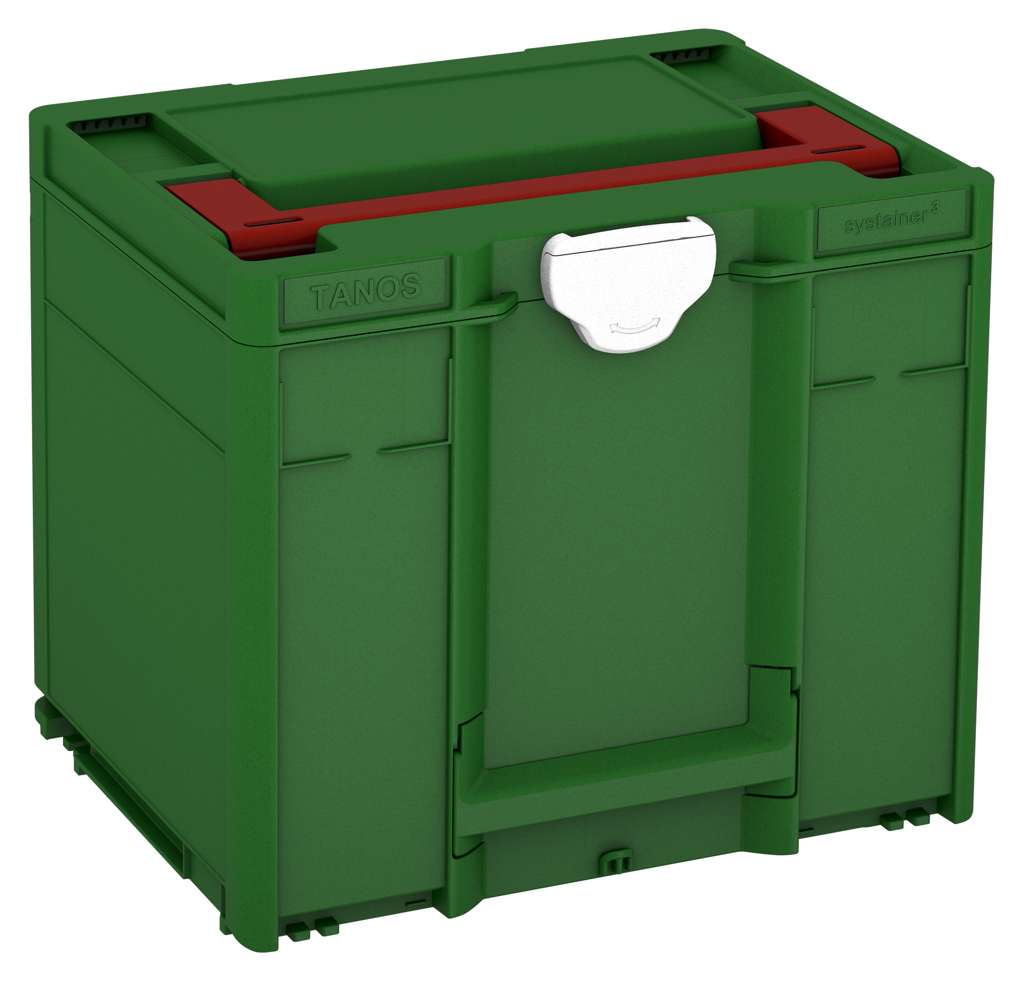 Systainer³ M 337, Emerald Green with Carmine Red lid handle and White catches