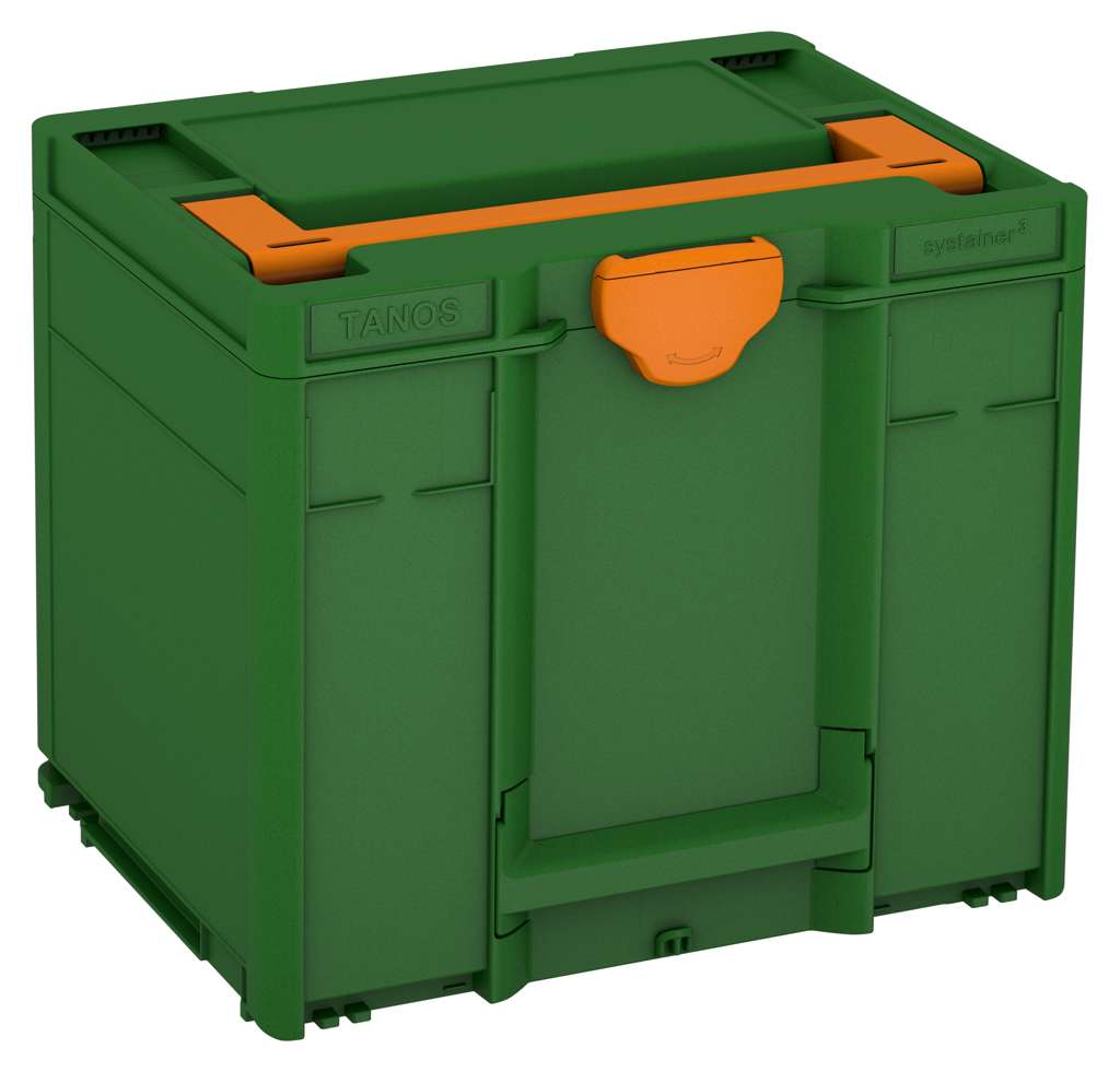 Systainer³ M 337, Emerald Green with Deep Orange lid handle and Deep Orange catches