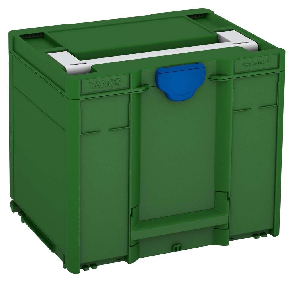 Systainer³ M 337, Emerald Green with Light Grey lid handle and Signal Blue catches
