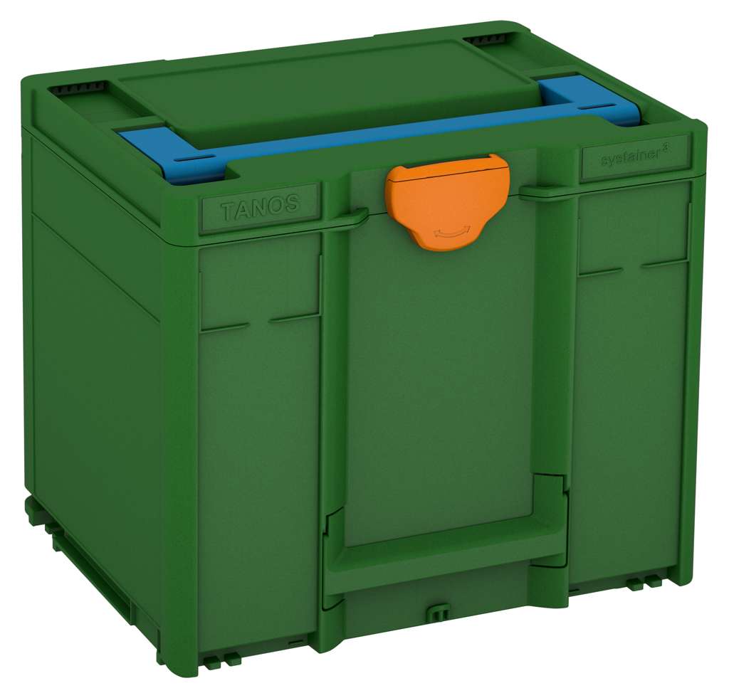Systainer³ M 337, Emerald Green with Sky Blue lid handle and Deep Orange catches