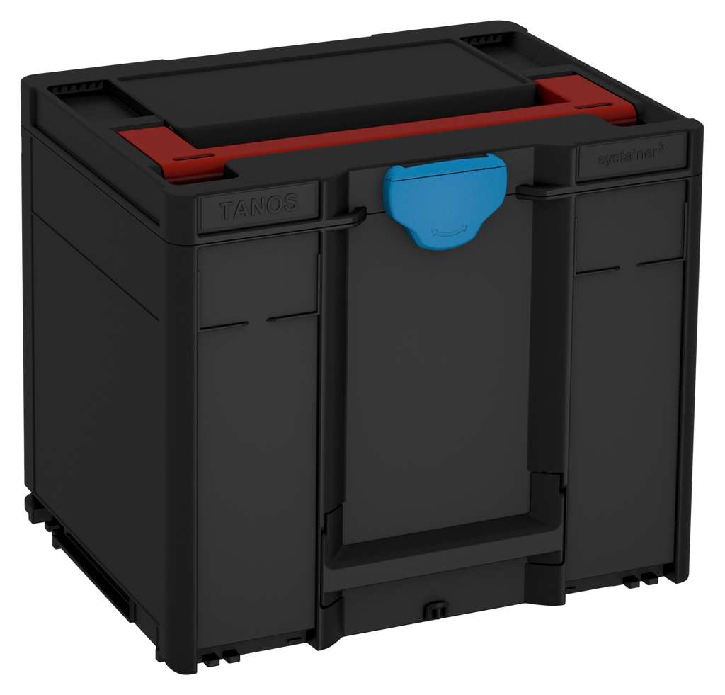 Systainer³ M 337, Black with Carmine Red lid handle and Sky Blue catches