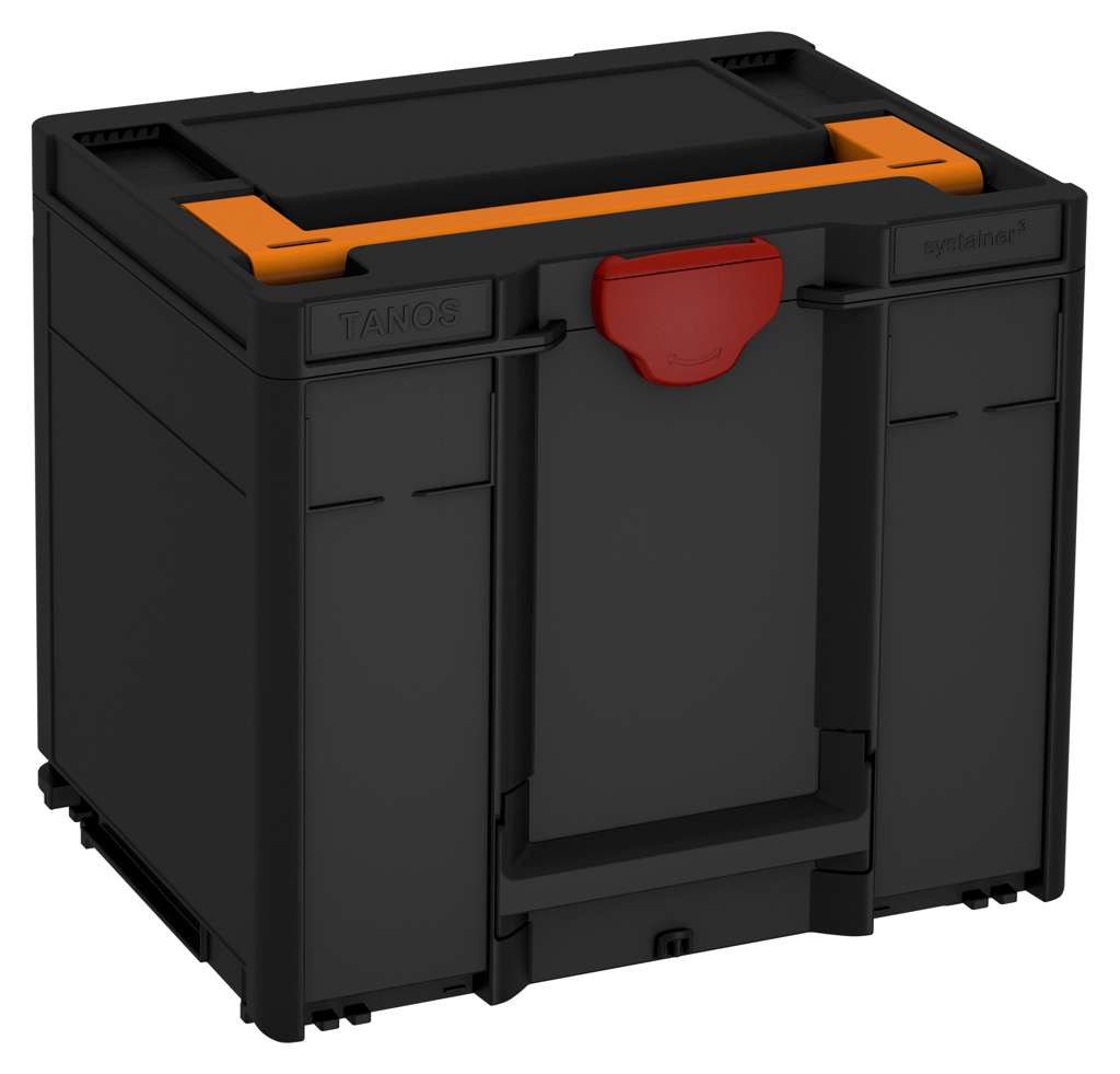 Systainer³ M 337, Black with Deep Orange lid handle and Carmine Red catches