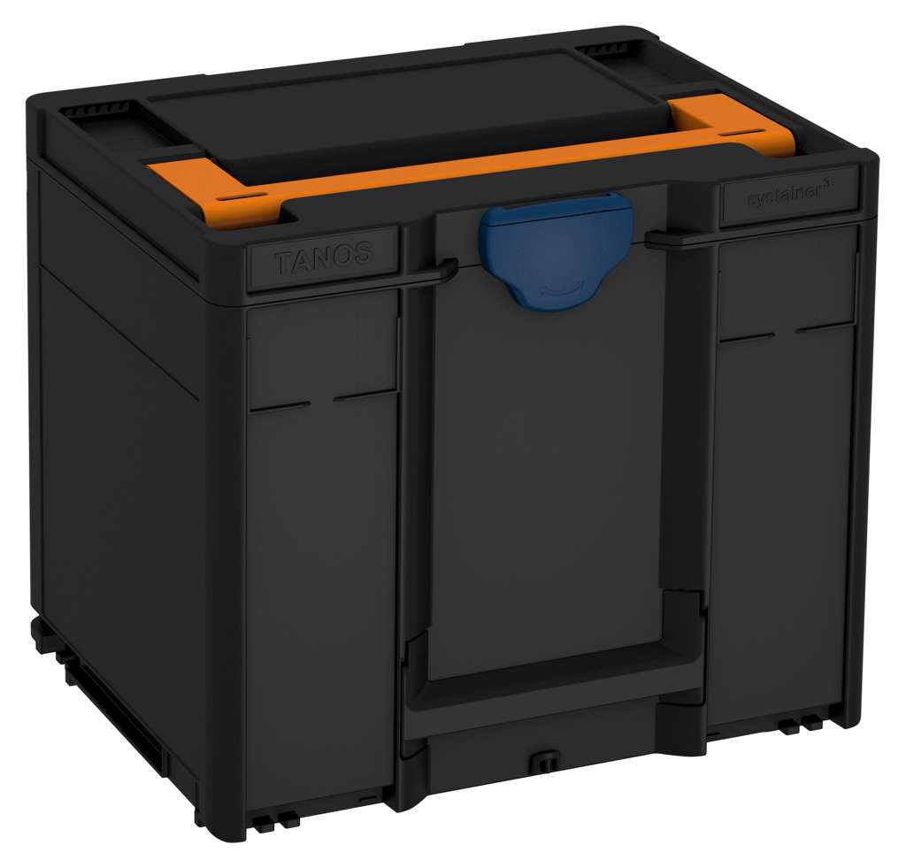 Systainer³ M 337, Black with Deep Orange lid handle and Sapphire Blue catches