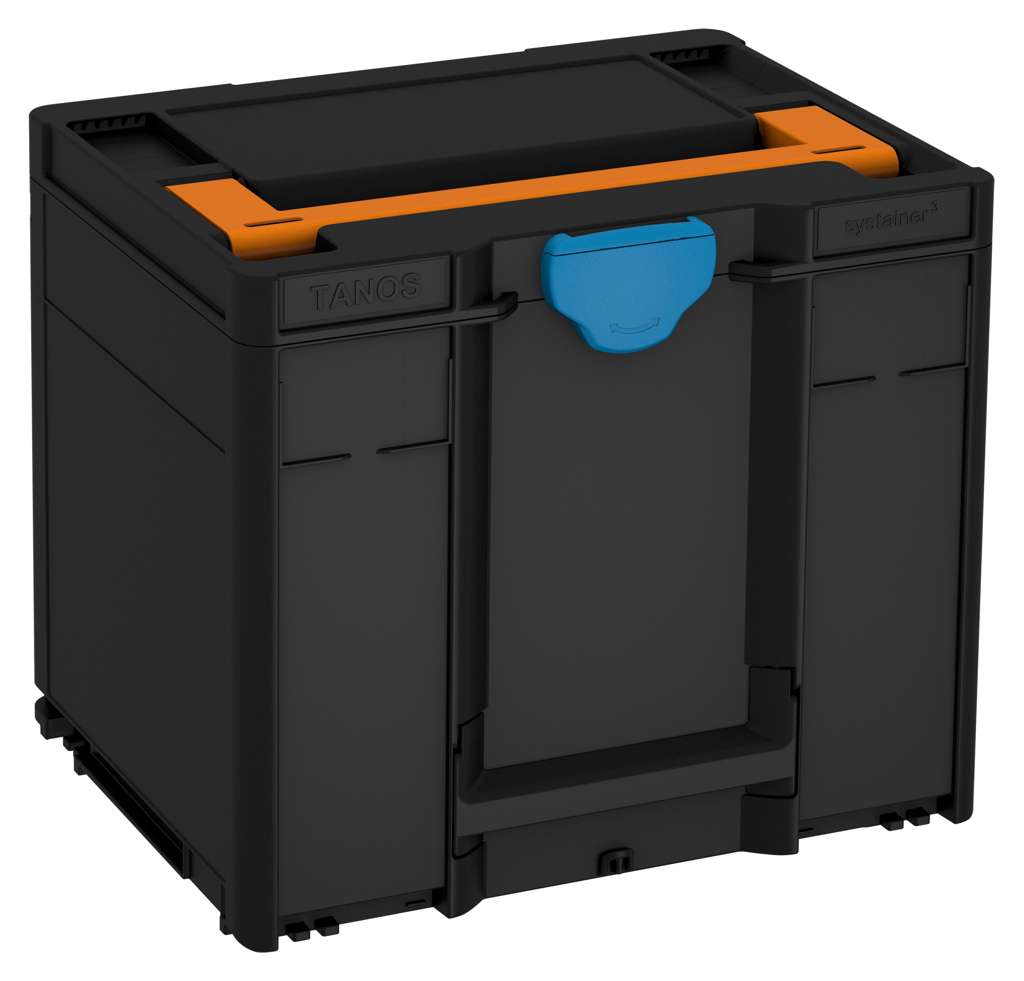 Systainer³ M 337, Black with Deep Orange lid handle and Sky Blue catches