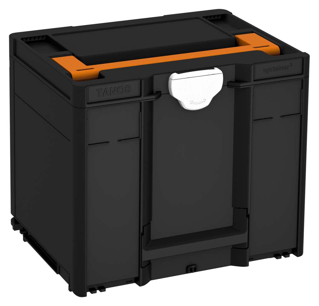 Systainer³ M 337, Black with Deep Orange lid handle and White catches