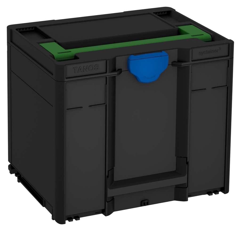 Systainer³ M 337, Black with Emerald Green lid handle and Signal Blue catches