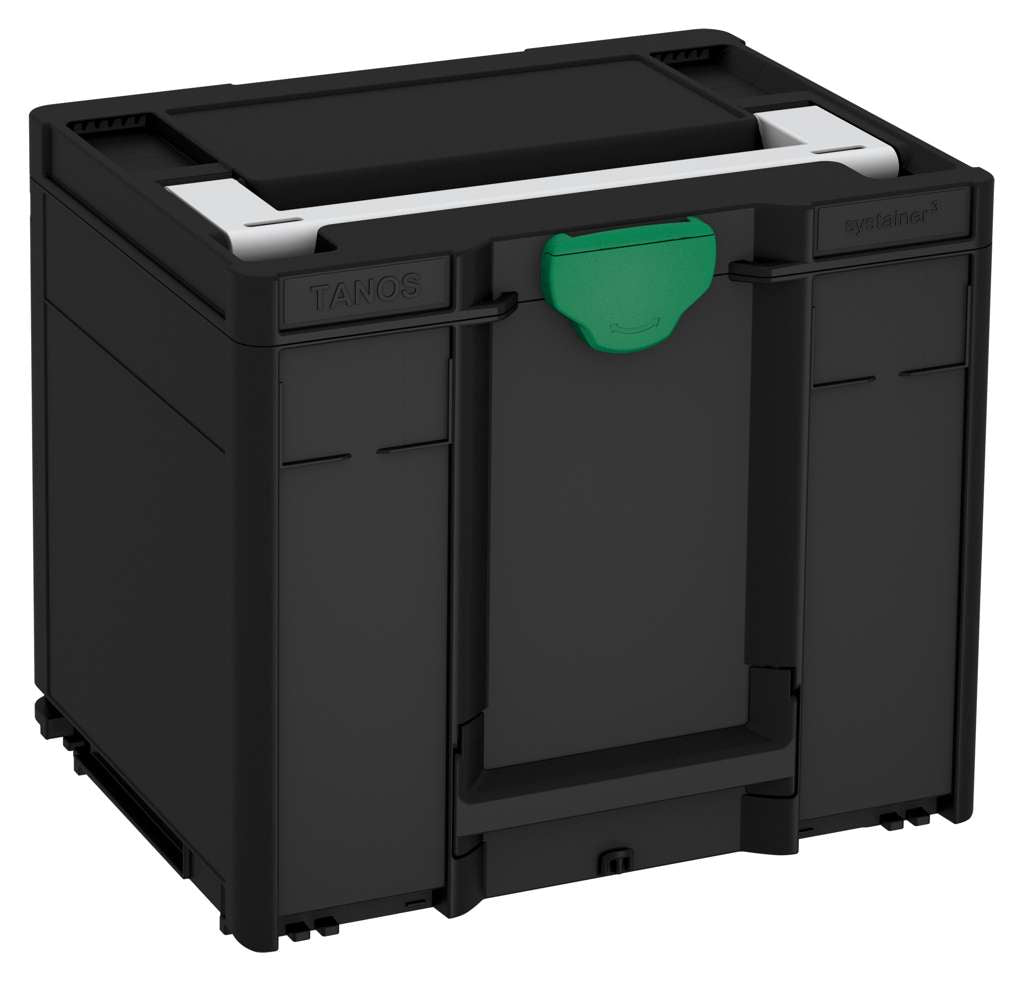 Systainer³ M 337, Black with Light Grey lid handle and Signal Green catches
