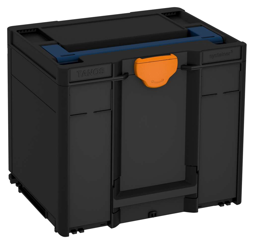 Systainer³ M 337, Black with Sapphire Blue lid handle and Deep Orange catches